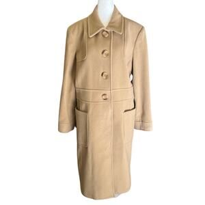 Esprit Camel/Tan Wool-Blend Pea Coat